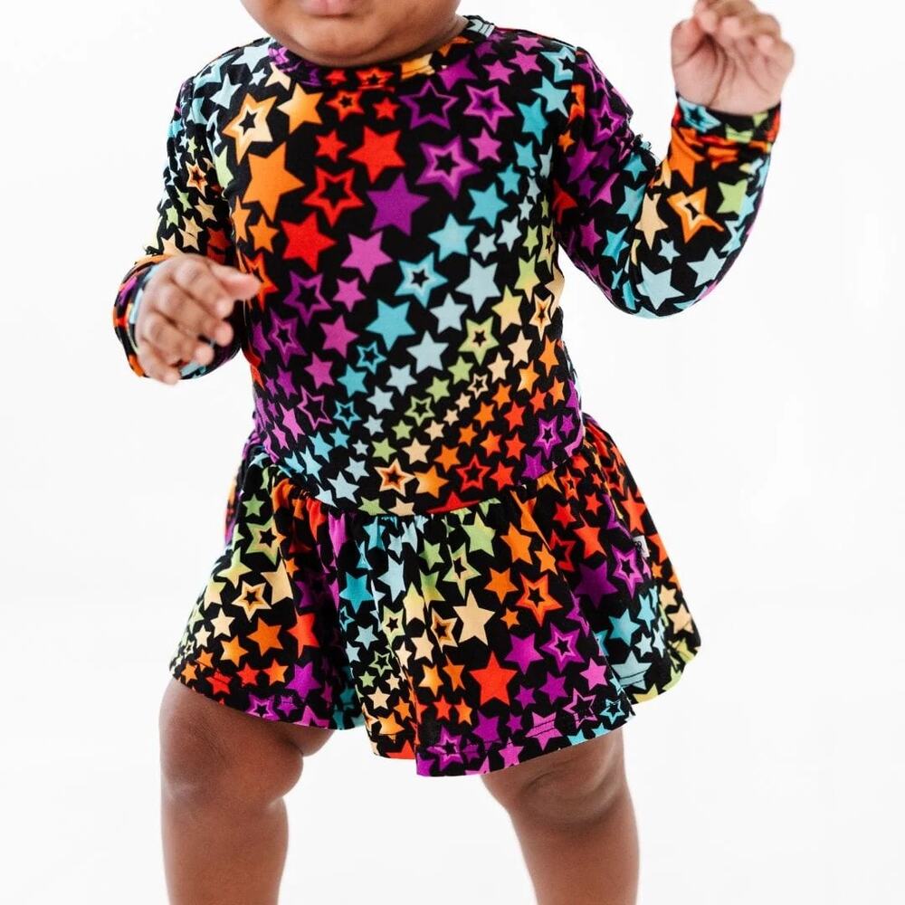 Bums & Roses Seeing Stars Rainbow Bamboo Twirl 6-12 months VGUC
